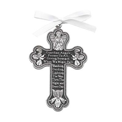 Guardian Angel Crib Cross with White Ribbon