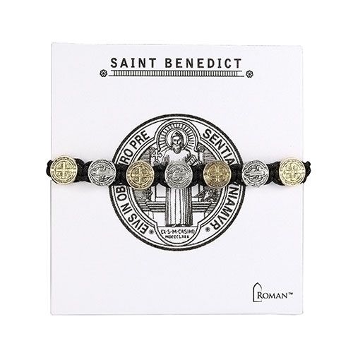 Adult St. Benedict Gold and Silver Woven Bracelet