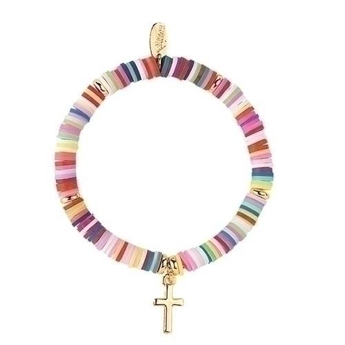 Youth Heishi Cross Bracelet