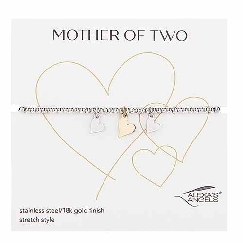Mother Of Two Stretch Bracelet