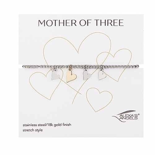 Mother Of Three Stretch Bracelet