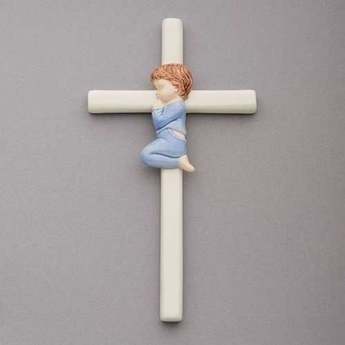 7&quot; Baby Boy Porcelain Cross