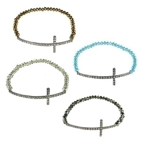 ​Crystal Side Cross Bracelet- 12 Styles