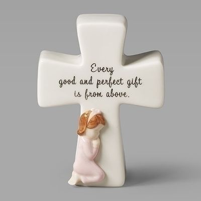 4.75&quot; Girl Prayer Box Cross