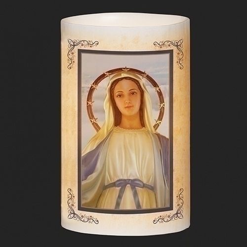 6" Our Lady Of Grace LED Candle