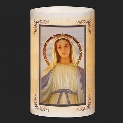 6" Our Lady Of Grace LED Candle