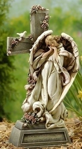 ​14.75&quot; Angel With Memorial Cross