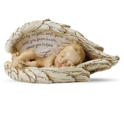 4.25&quot; Sleeping Baby In Wings