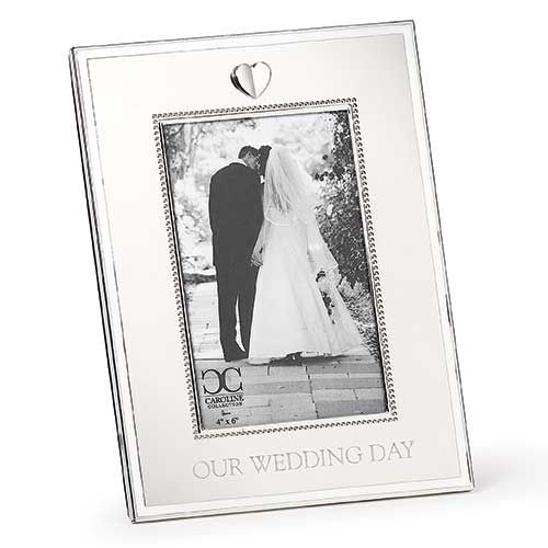 8.5&quot; Our Wedding Day Silver Frame