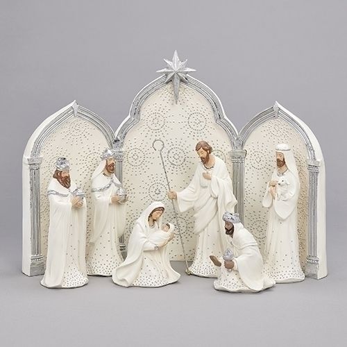​11.5&quot; 9-piece Nativity Silver