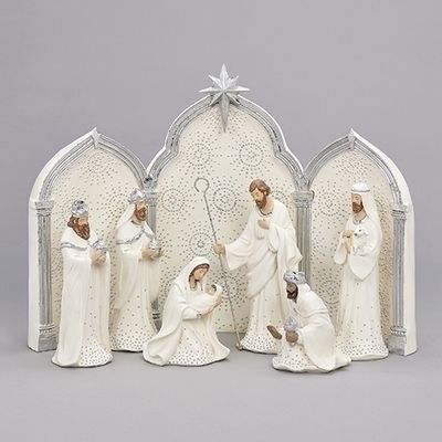 ​11.5&quot; 9-piece Nativity Silver