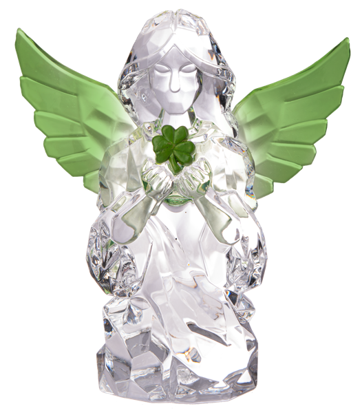 Crystal Shamrock Lucky Angel 3.5&quot;