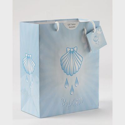 Baptism Boy Small Gift Bag with Tissue