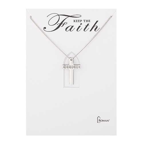 Believe Cross Necklace Stainless Steel