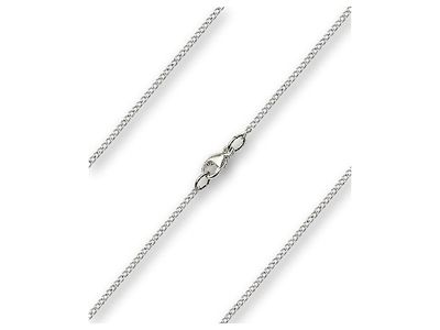 18&quot; Sterling Silver - Rhodium Finished Curb Chain with Lobster Claw - Carded