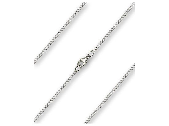 24&quot; Sterling Silver - Rhodium Finished Curb Chain with Lobster Claw - Carded