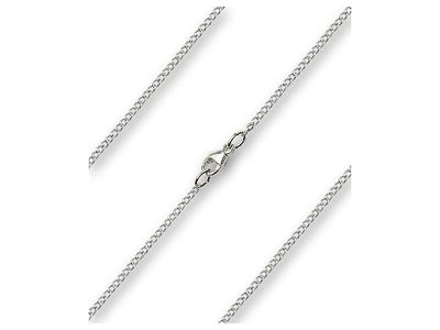 24&quot; Sterling Silver - Rhodium Finished Curb Chain with Lobster Claw - Carded