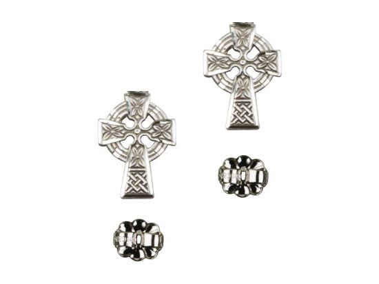 Sterling Silver Celtic Cross Dangle Earrings