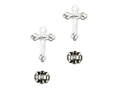 Sterling Silver Cross Post Earrings
