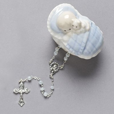 1.5&quot; Boy Rosary Box with Rosary