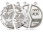 Sterling Silver Miz Pah National Guard Pendant on 18&quot; &amp; 24&quot; Rhodium Chains Disc.