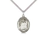 Sterling Silver St Edith Stein Pendant on a 18&quot; Light Rhodium Light Curb Chain