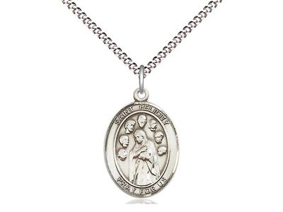 Sterling Silver St Felicity Pendant on a 18&quot; Light Rhodium Light Curb Chain