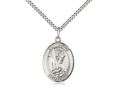 Sterling Silver St Helen Pendant on a 18&quot; Light Rhodium Light Curb Chain