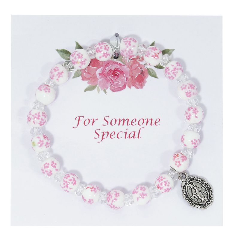 Pink Ceramic Crystal Youth Bracelet