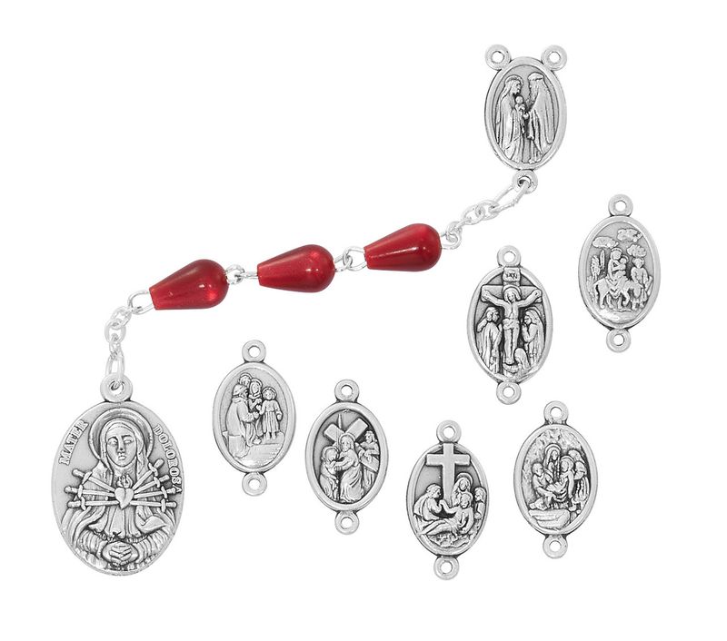 Red Seven Sorrows Rosary Chaplet