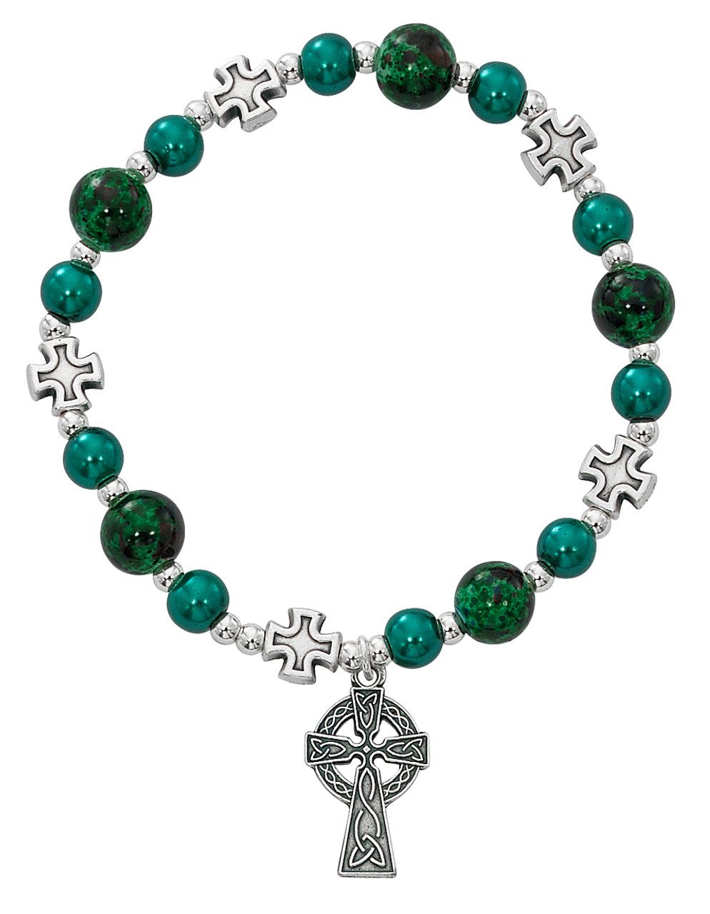 Green Celtic Stretch Bracelet