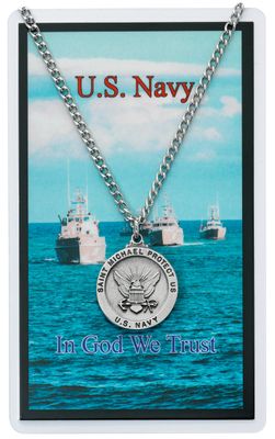 Navy Prayer Card Set with Medal