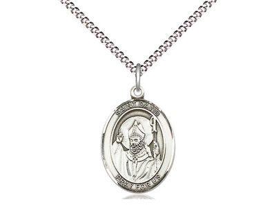 Sterling Silver St David of Wales Pendant on a 18&quot; Light Rhodium Light Curb Chain