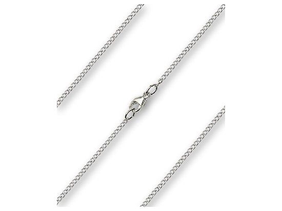20&quot; Sterling Silver - Rhodium Finished Curb Chain with Lobster Claw - Carded