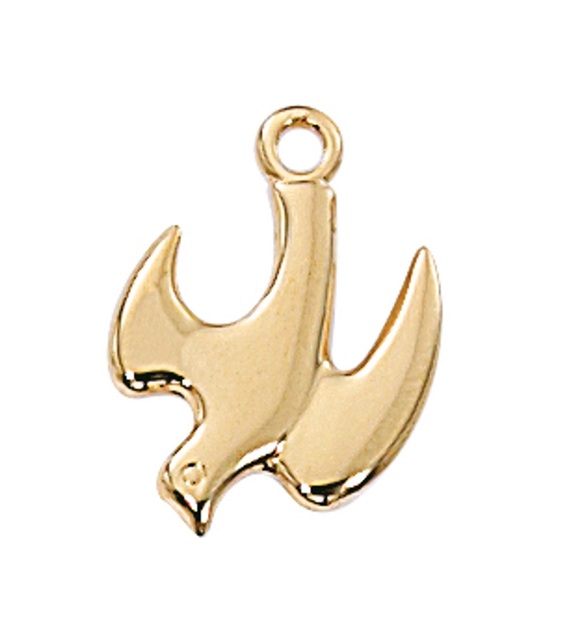 Gold Over Sterling Silver Holy Spirit Medal on 18&quot; Gold Over Brass Chain