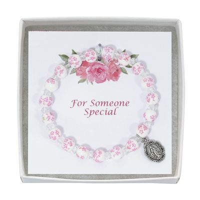 Youth Pink Ceramic Crystal Bracelet