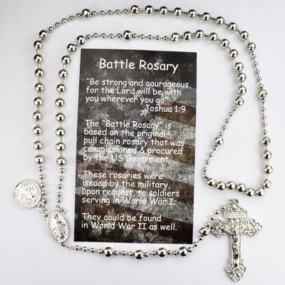 Silver Plated St. Benedict Battle Rosary