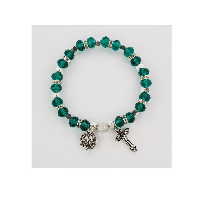 Adult Emerald Rosary Stretch Bracelet