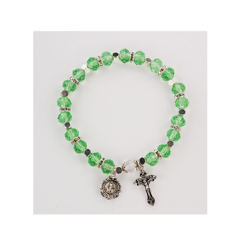 Adult Peridot Rosary Stretch Bracelet