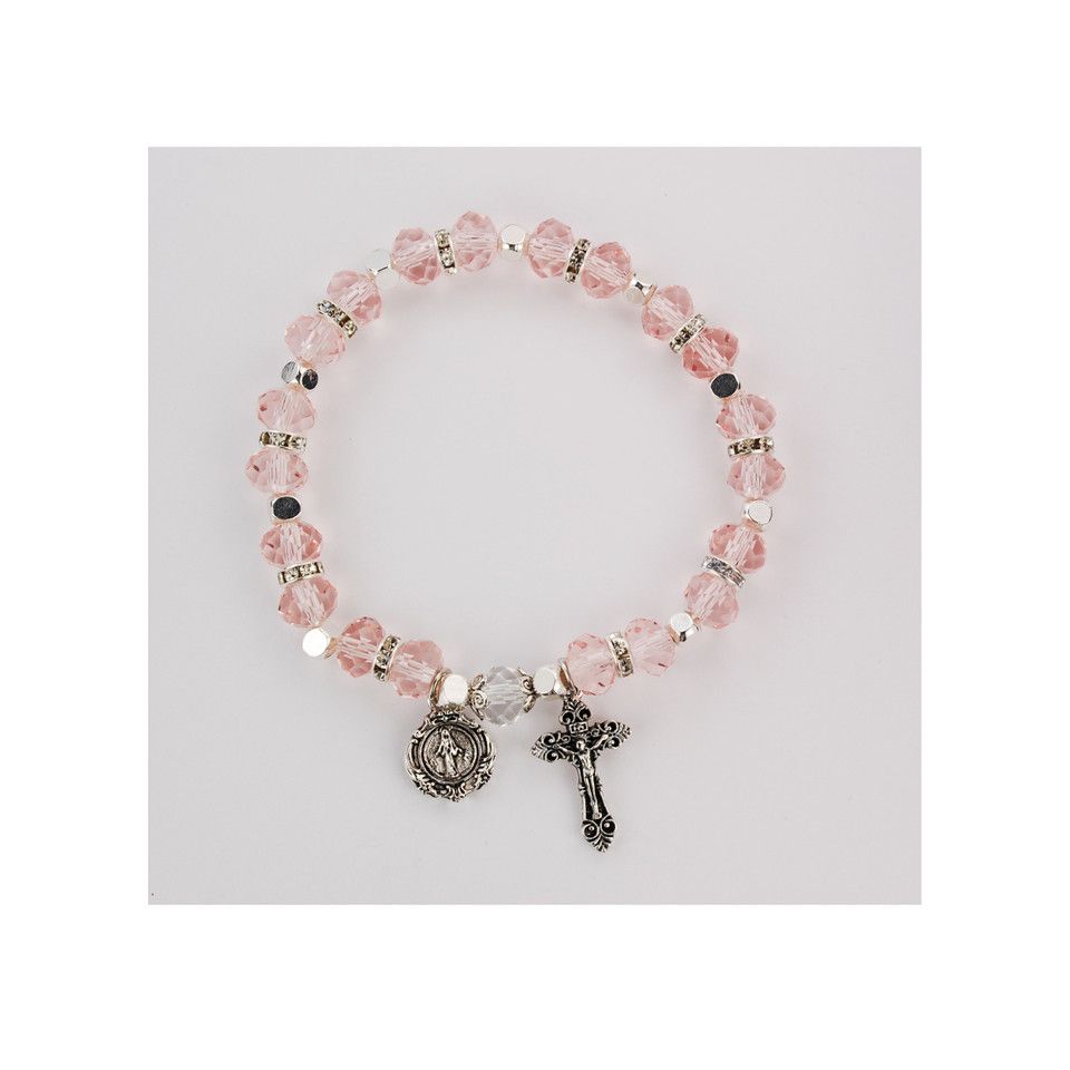 Adult Rose Rosary Stretch Bracelet