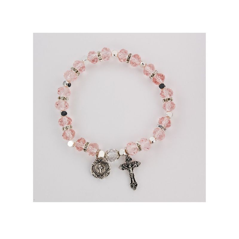 Adult Rose Rosary Stretch Bracelet