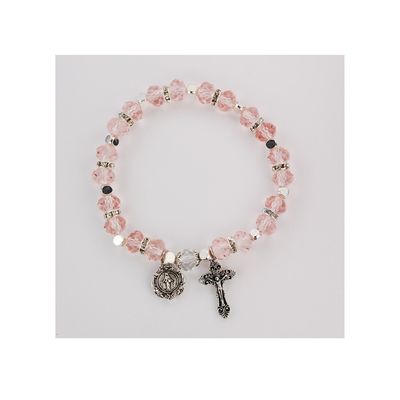 Adult Rose Rosary Stretch Bracelet