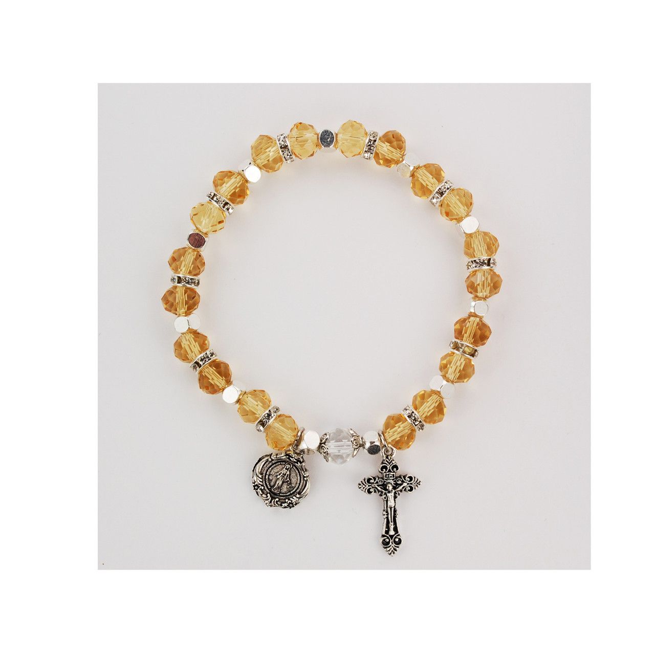 Adult Topaz Rosary Stretch Bracelet