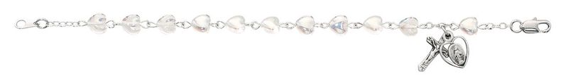Youth Crystal Heart 6.5 inch Bracelet