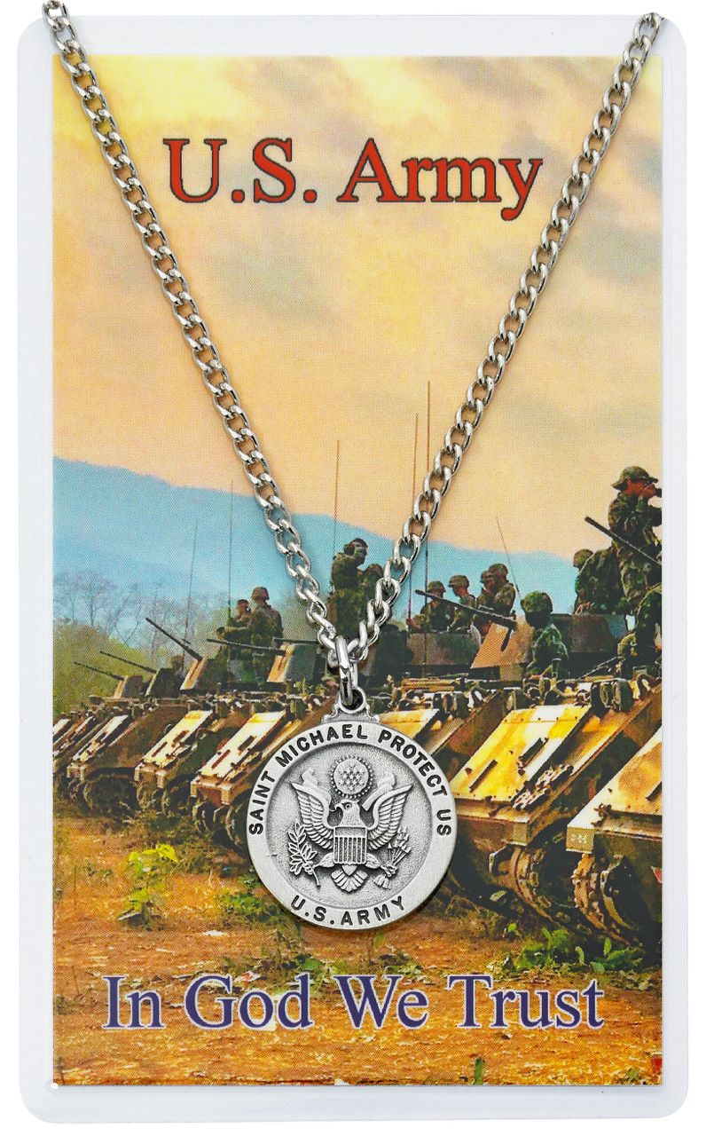 Army Pewter Medal and Prayer Card Set