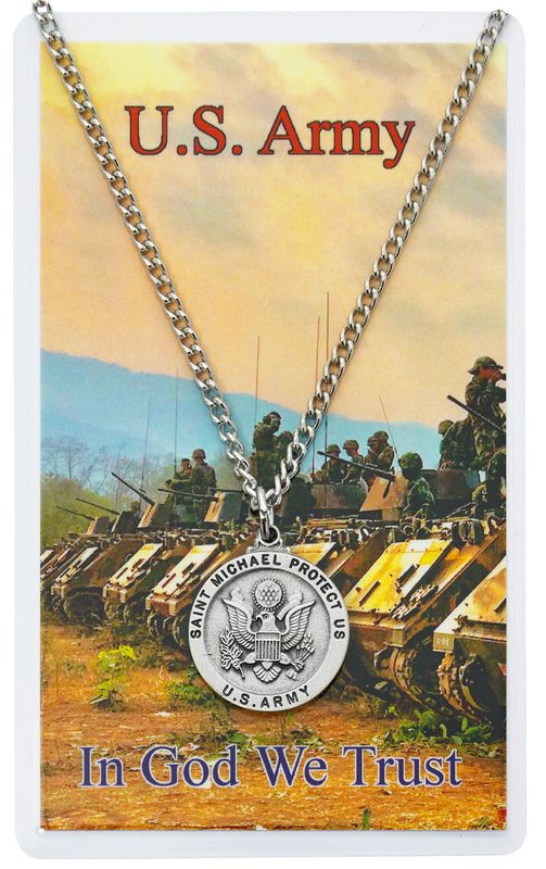 Army Pewter Medal and Prayer Card Set