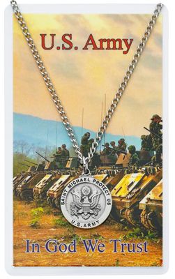 Army Pewter Medal and Prayer Card Set