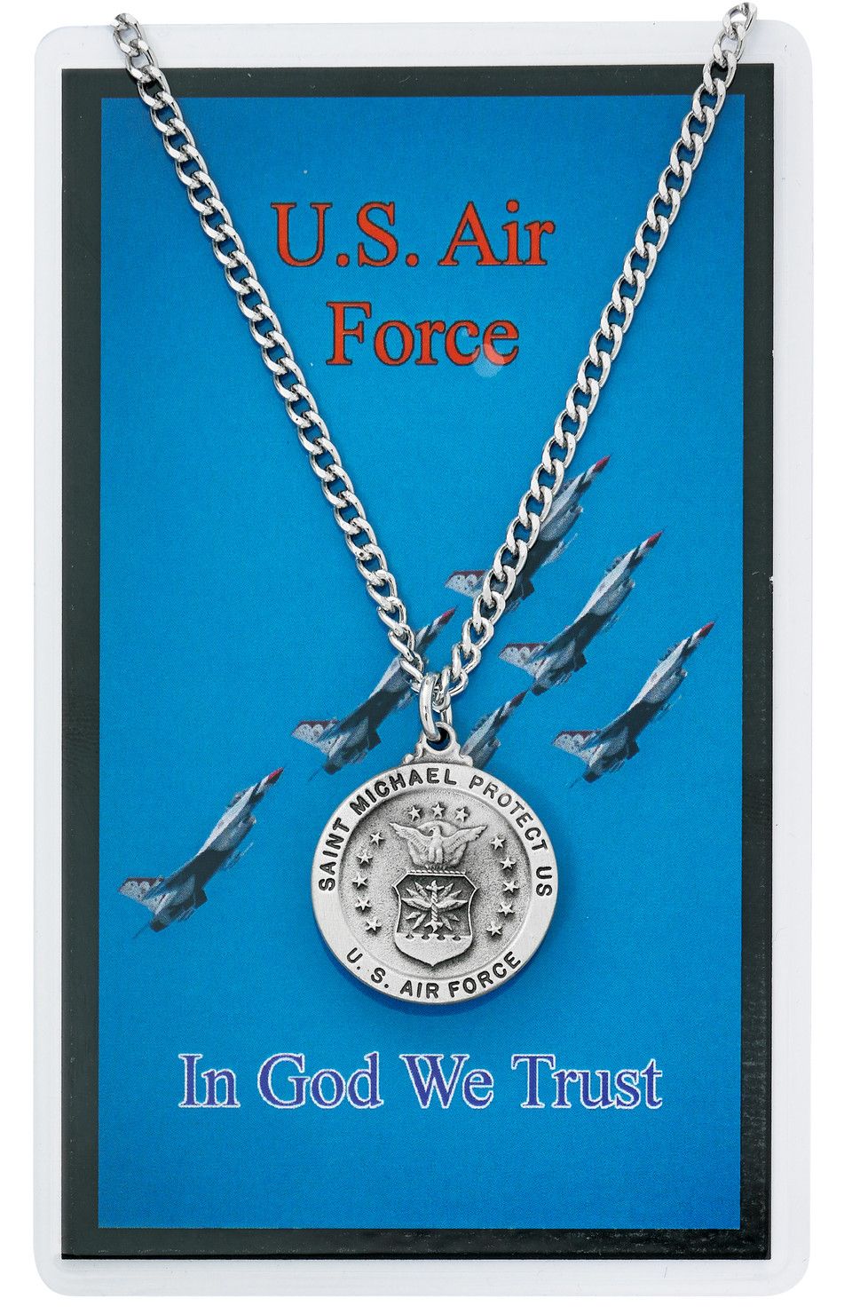 Air Force Pewter Medal and Prayer Card Set