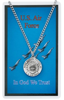 Air Force Pewter Medal and Prayer Card Set