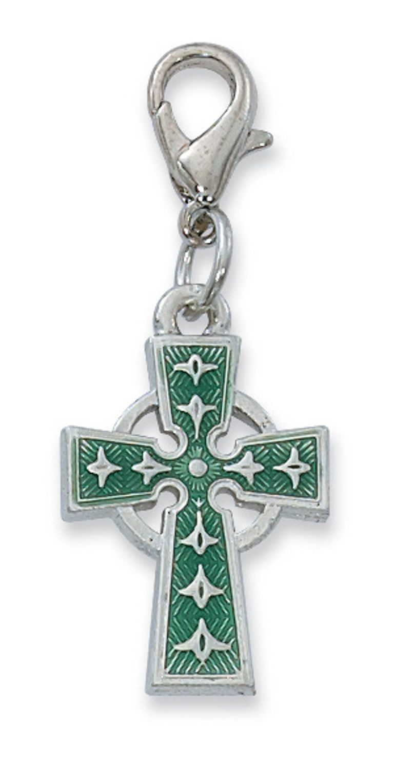 Enameled Celtic Cross Clipable Charm